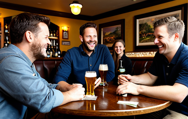 브루어리와 프랜차이즈 - Craft Brewery Scene**

A brightly lit craft brewery interior, featuring stainless steel brewing equi...
