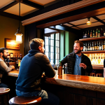 수제맥주 테이스팅 가이드 - **Prompt:** A cozy pub interior with diverse beer taps, patrons enjoying conversation and fully clot...