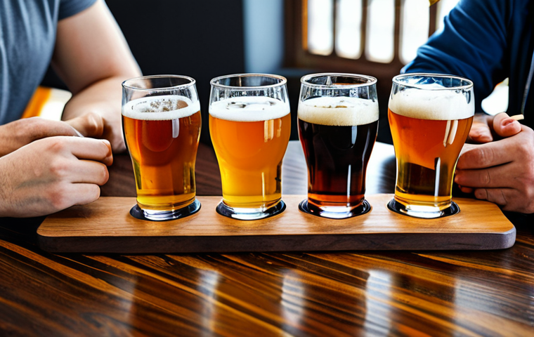 수제맥주 테이스팅 가이드 - **Prompt:** A cozy pub interior with diverse beer taps, patrons enjoying conversation and fully clot...