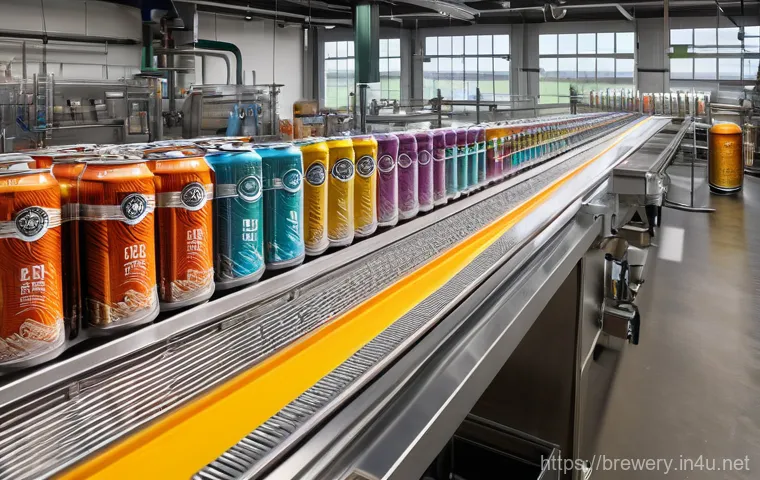 수제맥주 생산 공정 - **Prompt:** A dynamic close-up inside a state-of-the-art fermentation cellar, showcasing several tal...